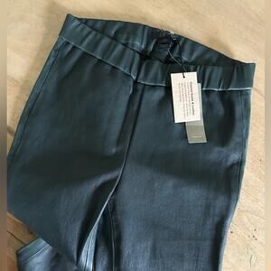 NWT- JCrew Genuine Leather Leggings Dark green - 00